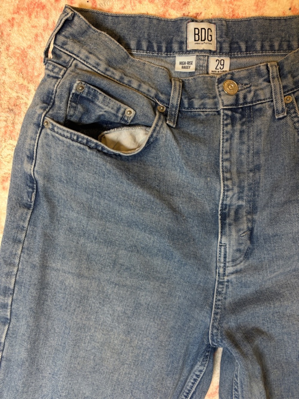 BDG Light Blue High-Rise Baggy Jeans